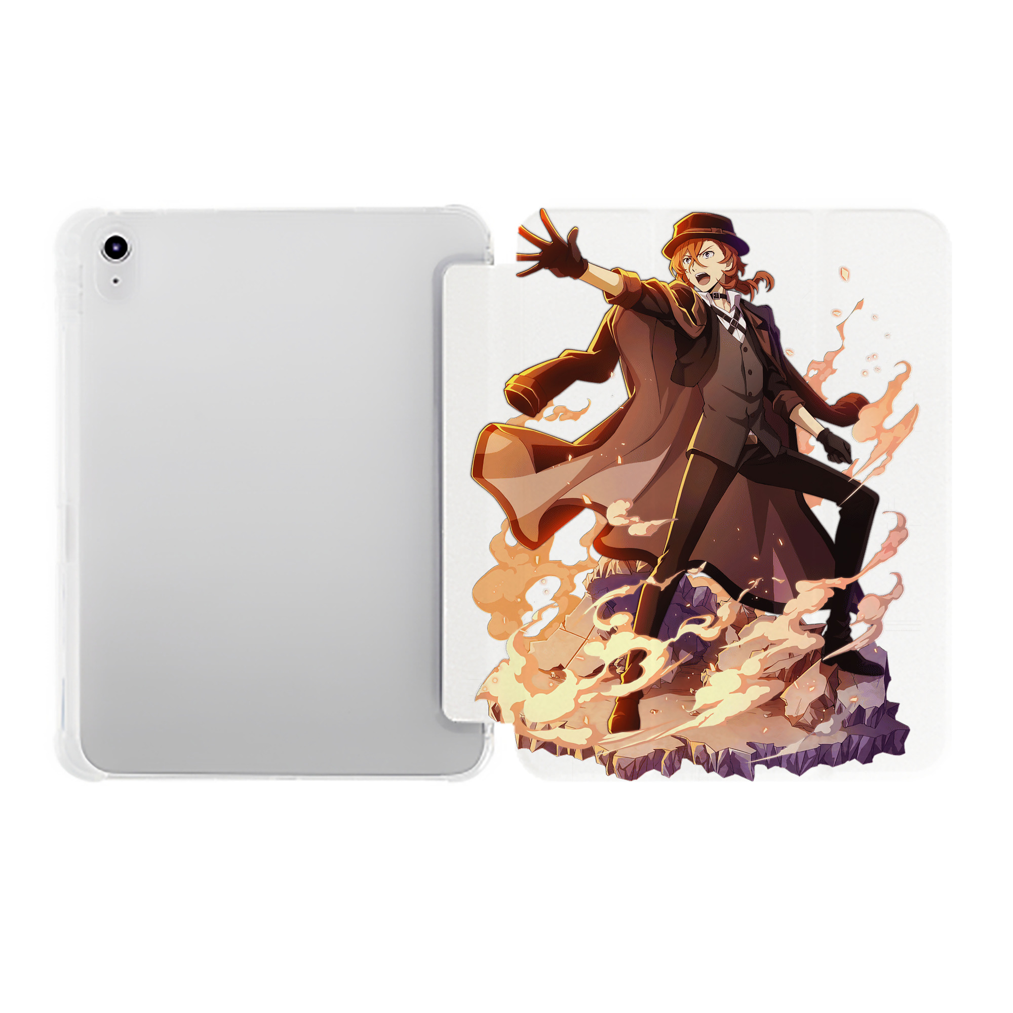 （画像用） 文豪ストレイドッグス Bungo Stray Dogs IPad ケース ペン収納付き 三つ折りスタンド PUレザー×シリコン 対応機種9.5/10.5/10.9インチ